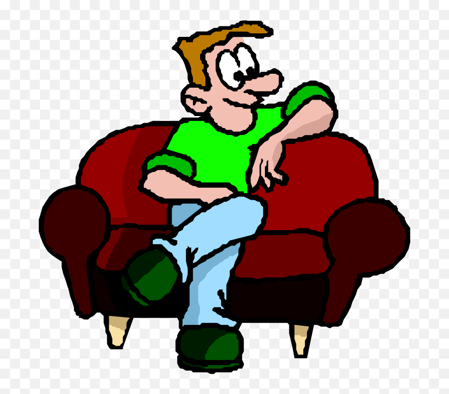 Download Hd Person Sitting Silhouette - Cartoon Man Sitting On Couch Png,Person  Sitting Back Png - free transparent png images 