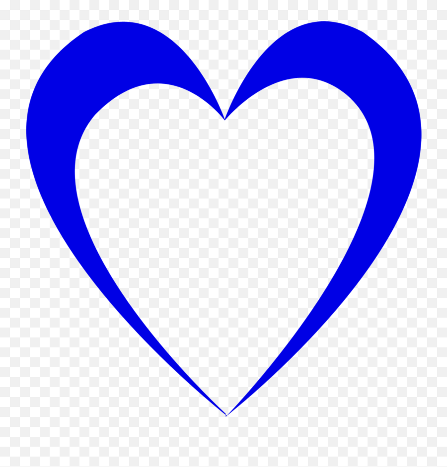 Blue Heart Outline - Blue Heart Outline Png,Heart Png Outline