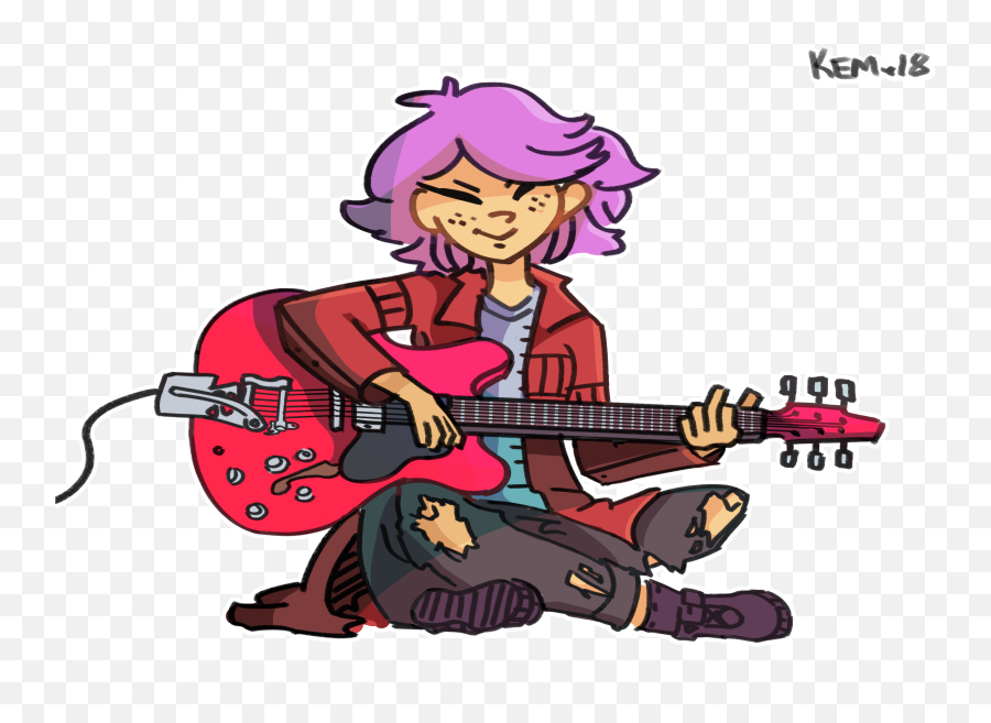 Download Amity Plays The Guitar - Cartoon Png Image With No Cartoon,Cartoon Guitar Png