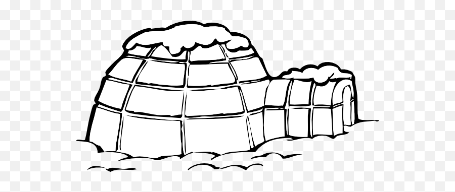Ice Snow House Polar Clip Art - Vector Clip Art Black And White Igloo Clipart Png,Snow Pile Png