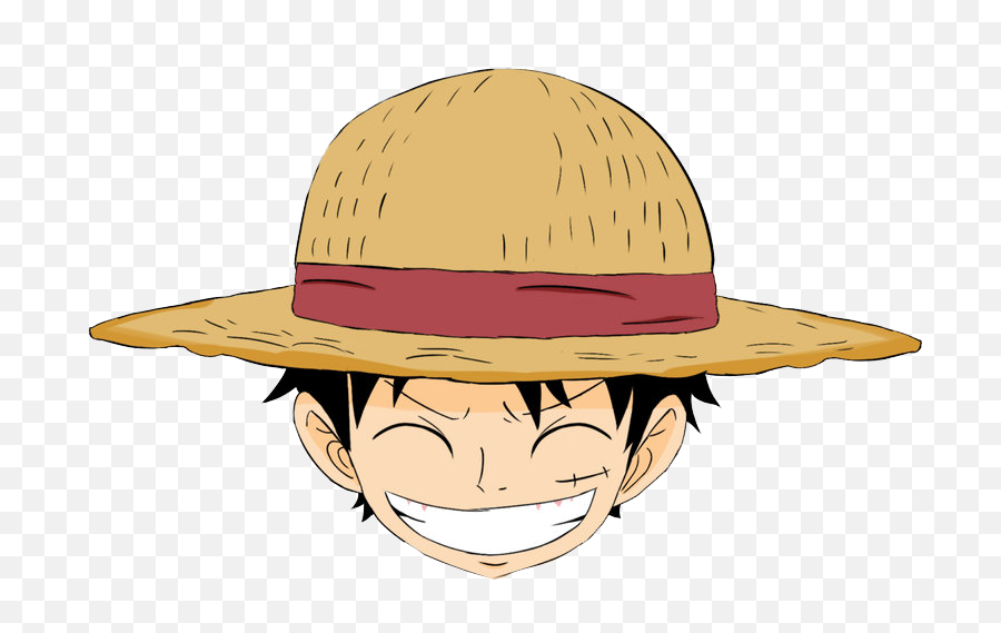 Mentahan Gambar Kepala Anime One Piece - Transparent Luffy Hat Png,One Piece Png