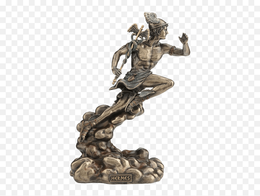 Hermes Running With Caduceus Statue - Greek God Statue Hermes Png,Greek Statue Png