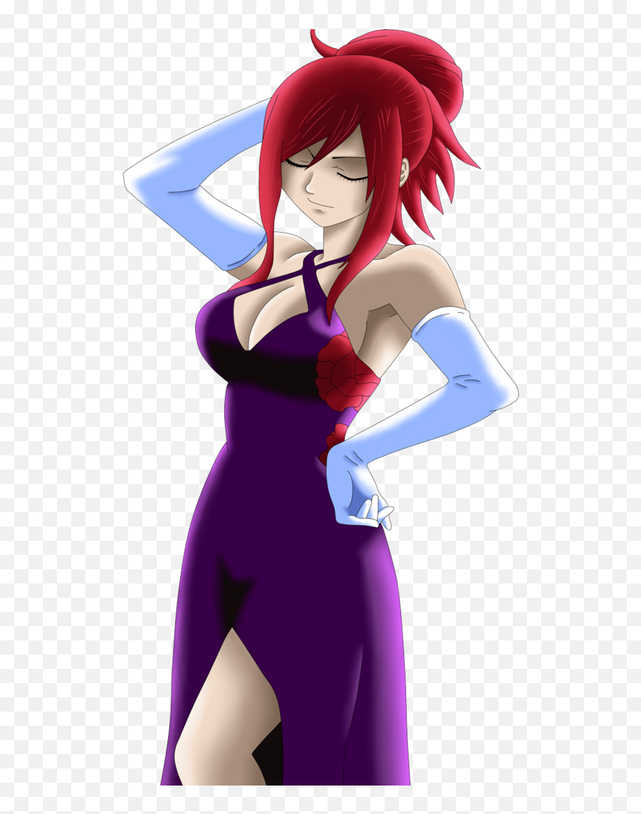 Fairy Tail X Lucy Love Story - Erza Scarlet Purple Dress Png,Erza Scarlet Png