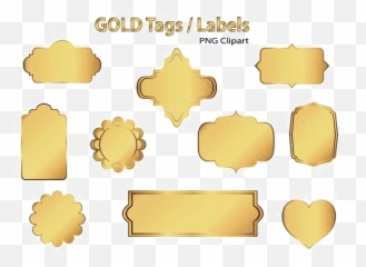 Label Tag Badge Textbox Gold Png - Gold Label Png Vector
