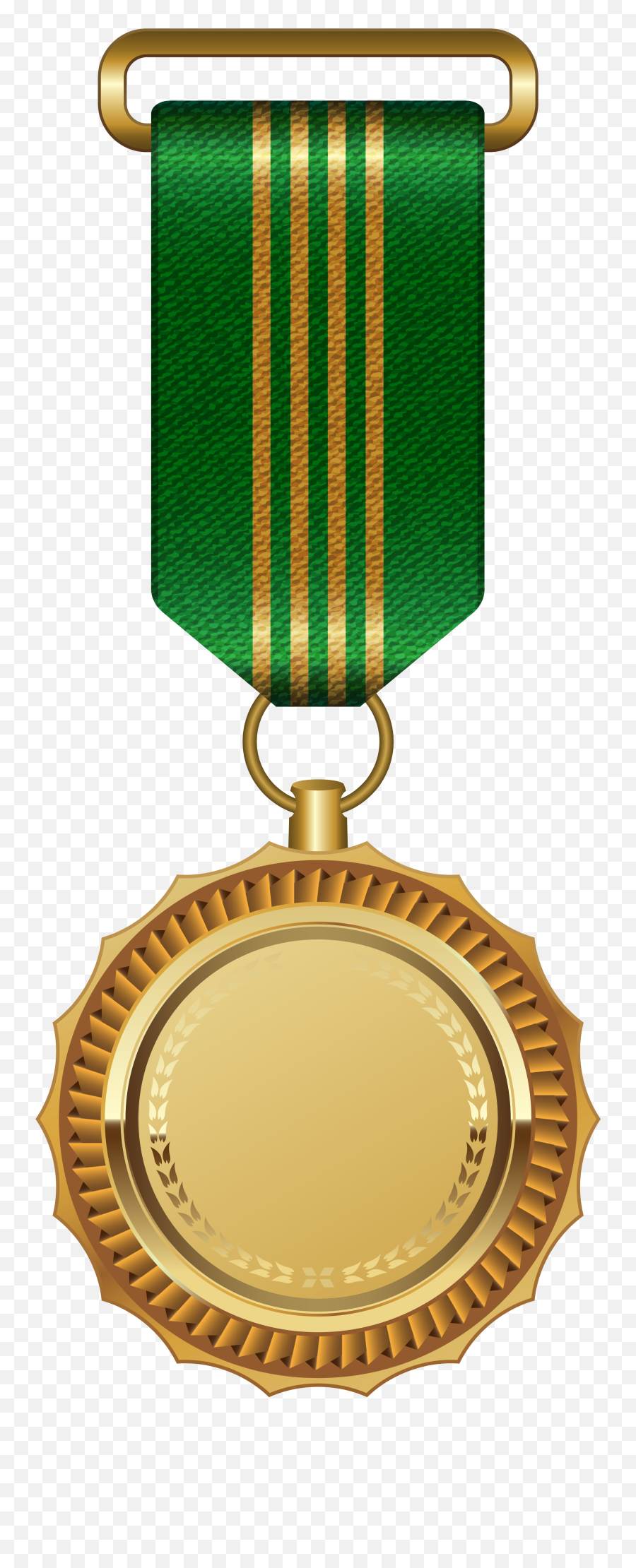 Green Ribbon Png Clipart Image - Gold Medal With Green Ribbon,Green Ribbon Png