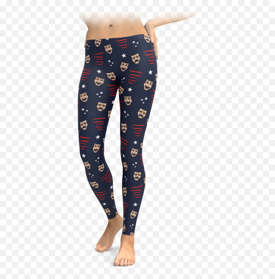 Download Comedy Tragedy Mask Leggings - Leggings Png,Comedy And Tragedy Masks Png