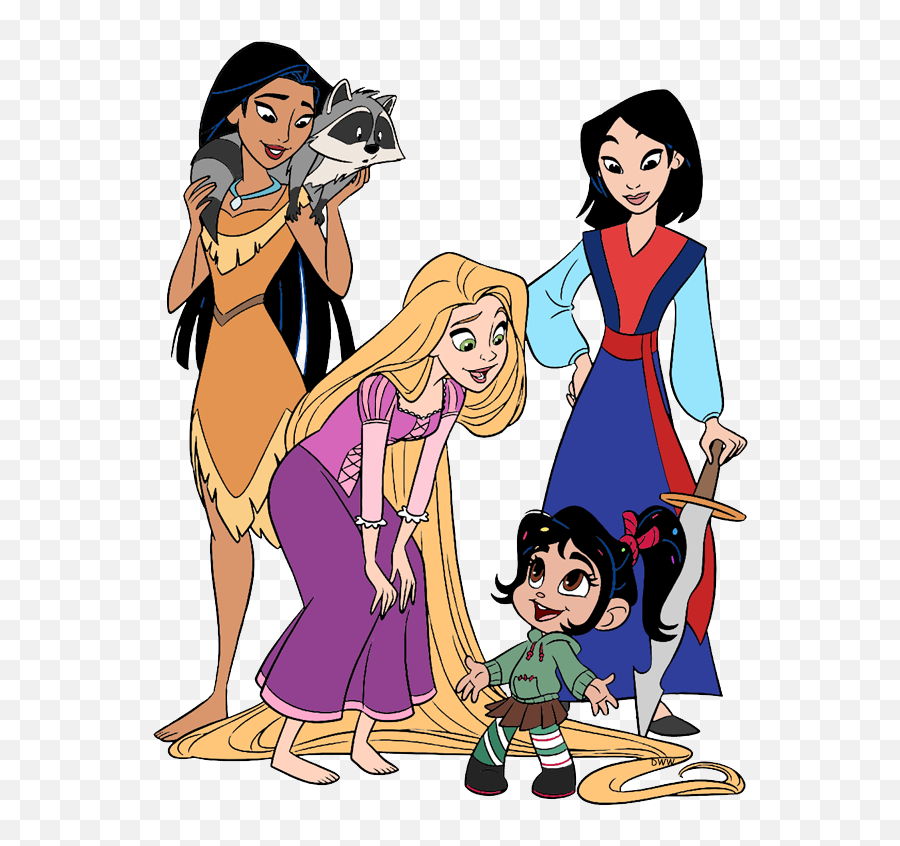Pocahontas Rapunzel Mulan Vanellope - Ralph Breaks The Ralph Breaks The Internet Disney Princess Art Png,Pocahontas Png
