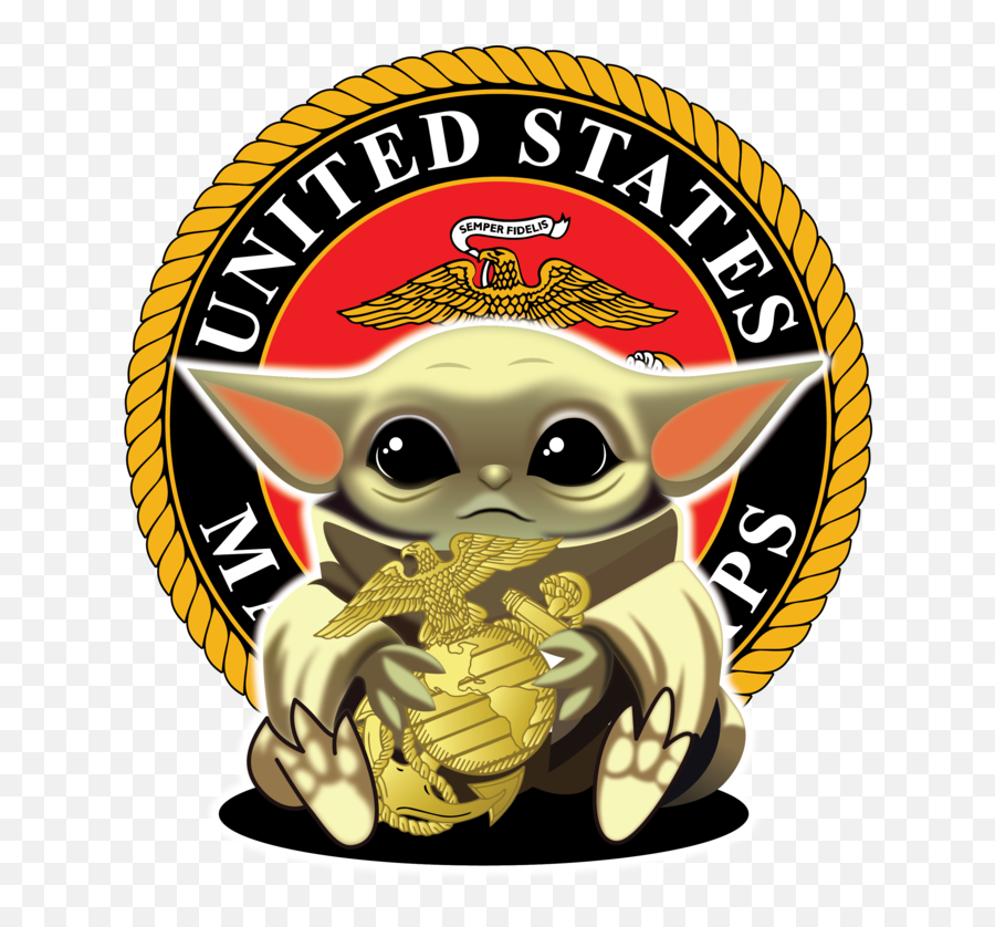 Baby Yoda Air Force Army Marine Corp Navy United States American U0027merica Re D White And Blue Support Our Troops Svg Png - Marine Corps Logo,Air Force Png