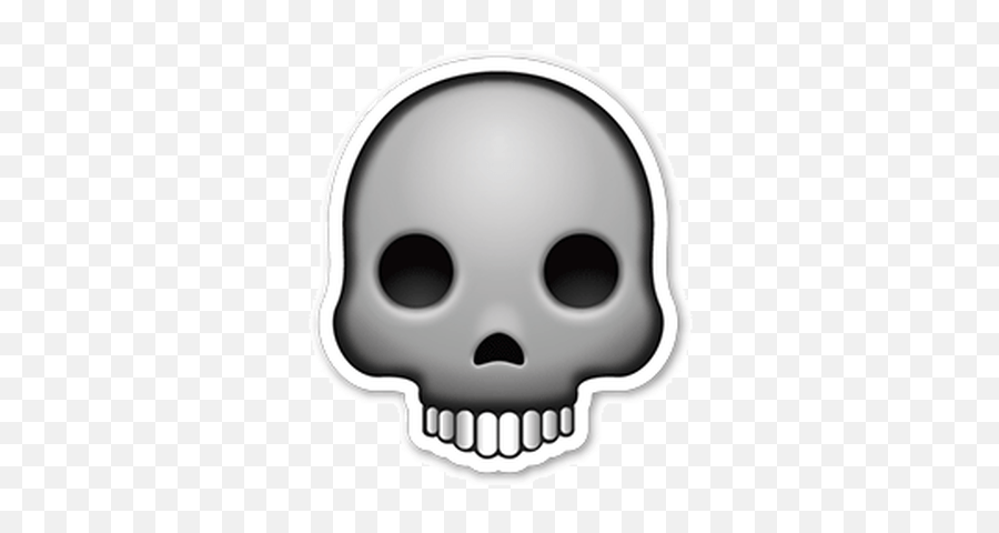 Skull Emoji Sticker Transparent Png - Skull Emoji Transparent Background,Skull Emoji Png