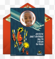 Incredibles 2 Photo Online Invitation - Punchbowlcom Art Style png