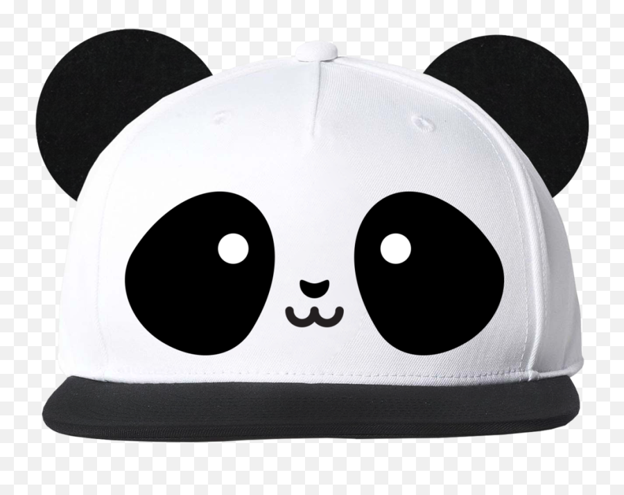 Kawaii Panda Flat Brim Cap With Ears - Panda Cap Png,Fancy Hat Png