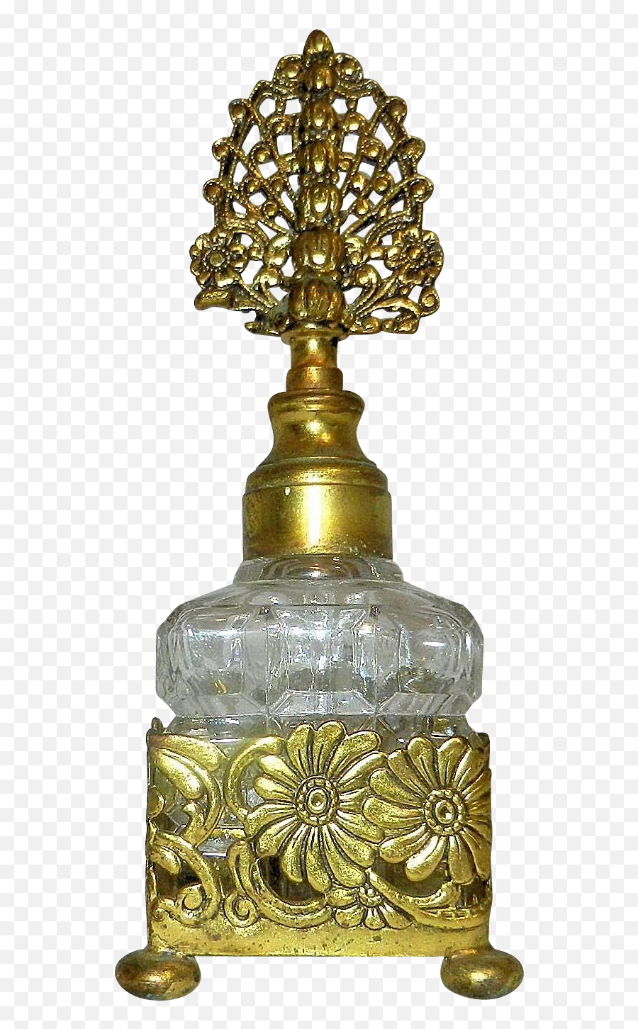 This Vintage Ormolu Perfume Bottle With - Antique Perfume Bottle Png Transparent,Gold Overlay Png