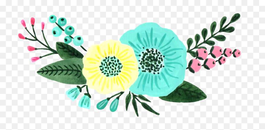 Mint Green And Turquoise Floral Custom - Mint Green Flower Clipart Png,Green Flower Png