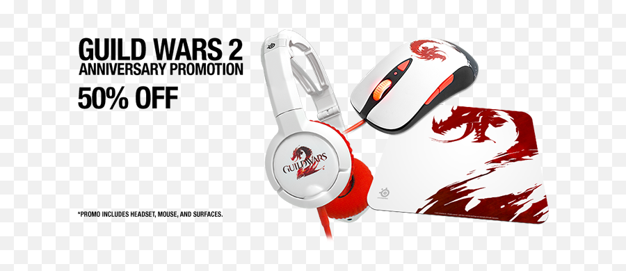 Nerdy Deal Of The Day Steelseries Guild Wars 2 Headset - Guild Wars 2 Mouse Png,Guild Wars 2 Logo