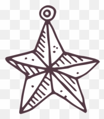 Christmas Ball Star Shape Hand Drawn - Hand Drawn Christmas Star Png,Star Shape Png