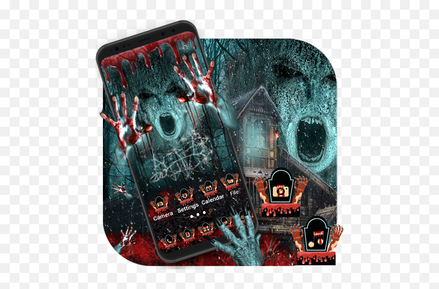 Scary Horror Launcher Theme Live Hd - Fictional Character Png,Scary Chrome Icon Png