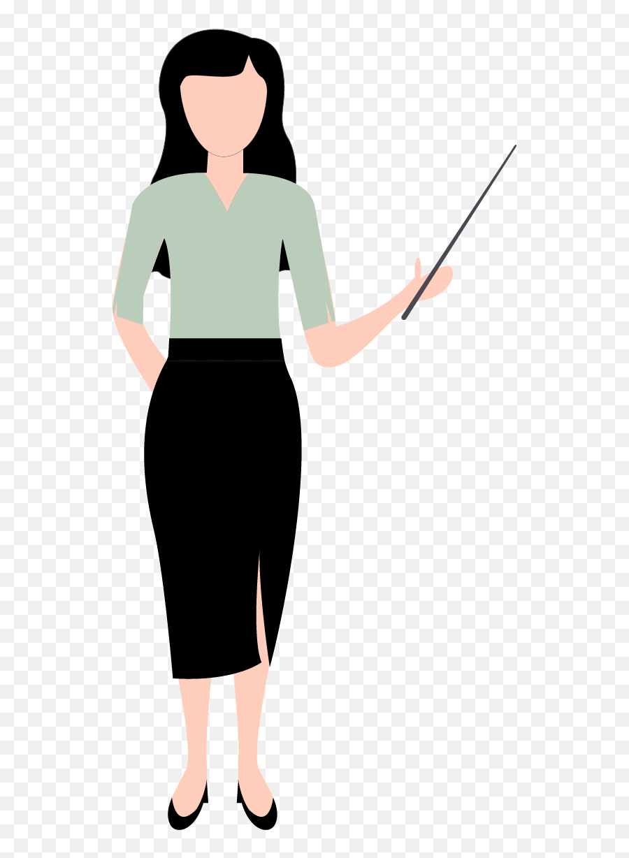 Teacher Woman Flat Illustration - Standing Png,Teacher Icon Flat