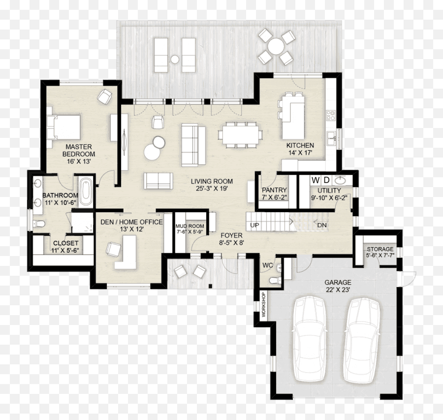 Truoba 118 Modern House Plan 924 - 13 13 X 17 Home Office Png,Fridge Icon 2d Home Design