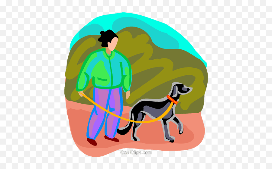 Woman Walking The Dog Royalty Free Vector Clip Art - Leash Png,Woman Walking Icon