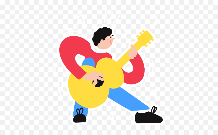 Gus Stickers U2014 Loveblood Creative - Illustration Animation Png,Cartoon Guitar Png