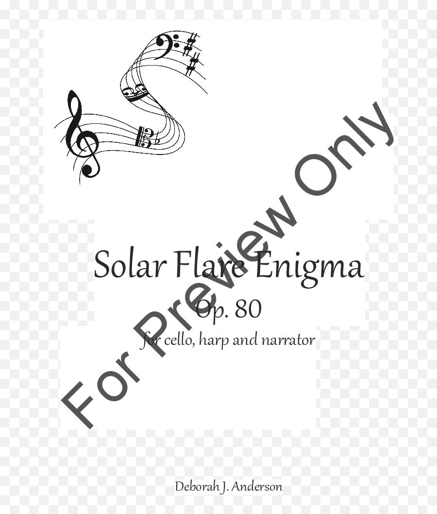 Solar Flare Enigma Harp Ensemble By Jw Pepper Sheet - Calligraphy Png,Solar Flare Png