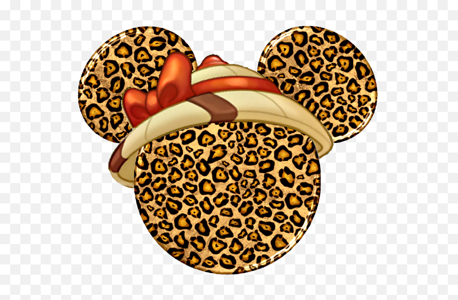 Download Hd Cheetah Safari Print Minnie Mouse Counted By - Cheetah Minnie Head Png,Cheetah Print Png