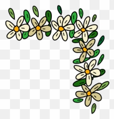 Corner Flowers Daisies Garland Png