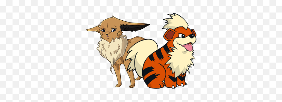 Connor The Eevee And Michael Growlithe Hearthomeace - Cartoon Png,Growlithe Png