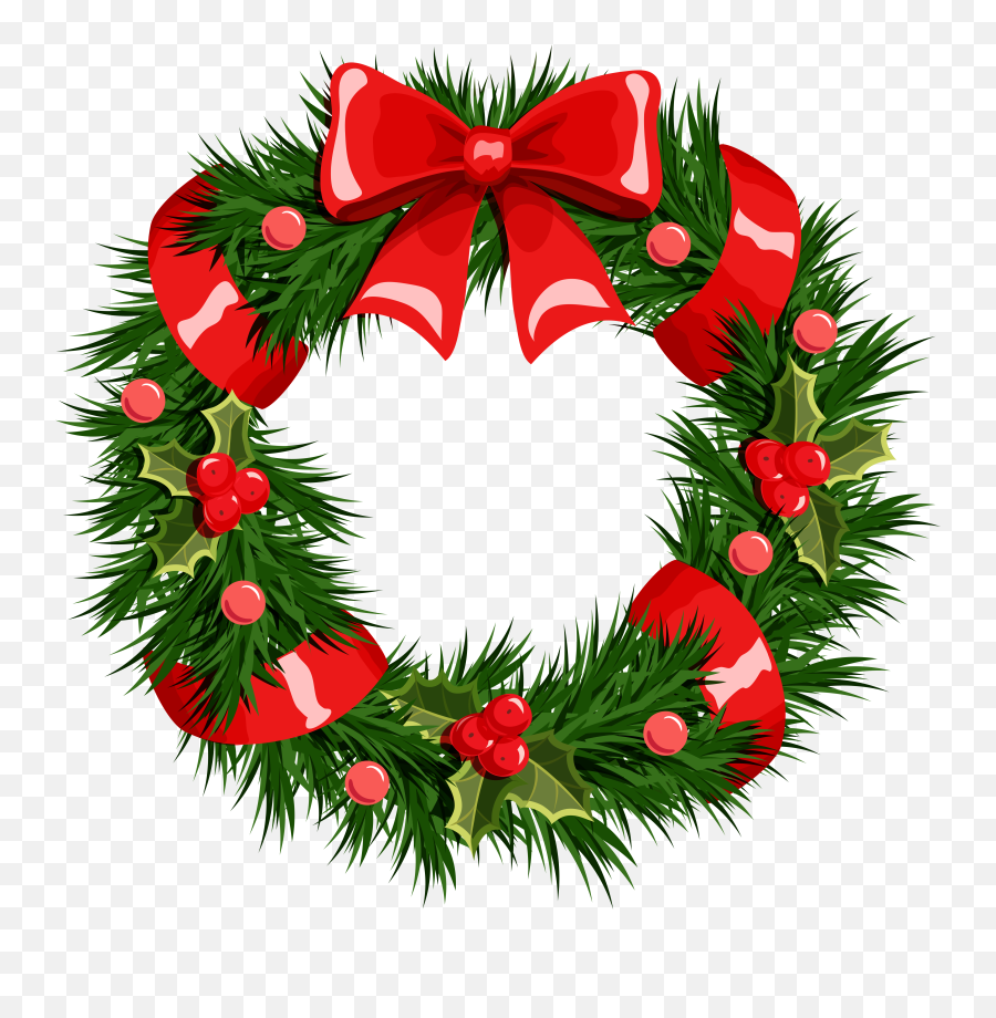 Wreath Christmas Garland Clip Art - Transparent Christmas Transparent Background Christmas Wreath Clipart Png,Garland Png