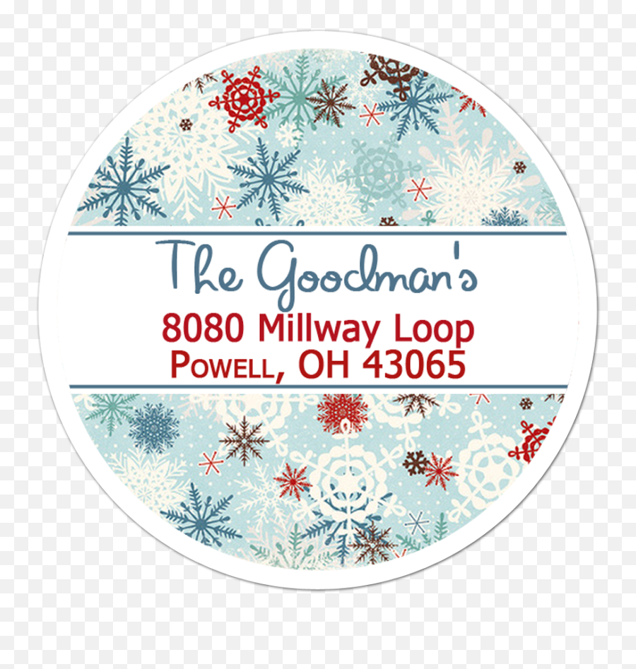 Snowflake Pattern Personalized Holiday Sticker - Circle Png,Snowflake Pattern Png