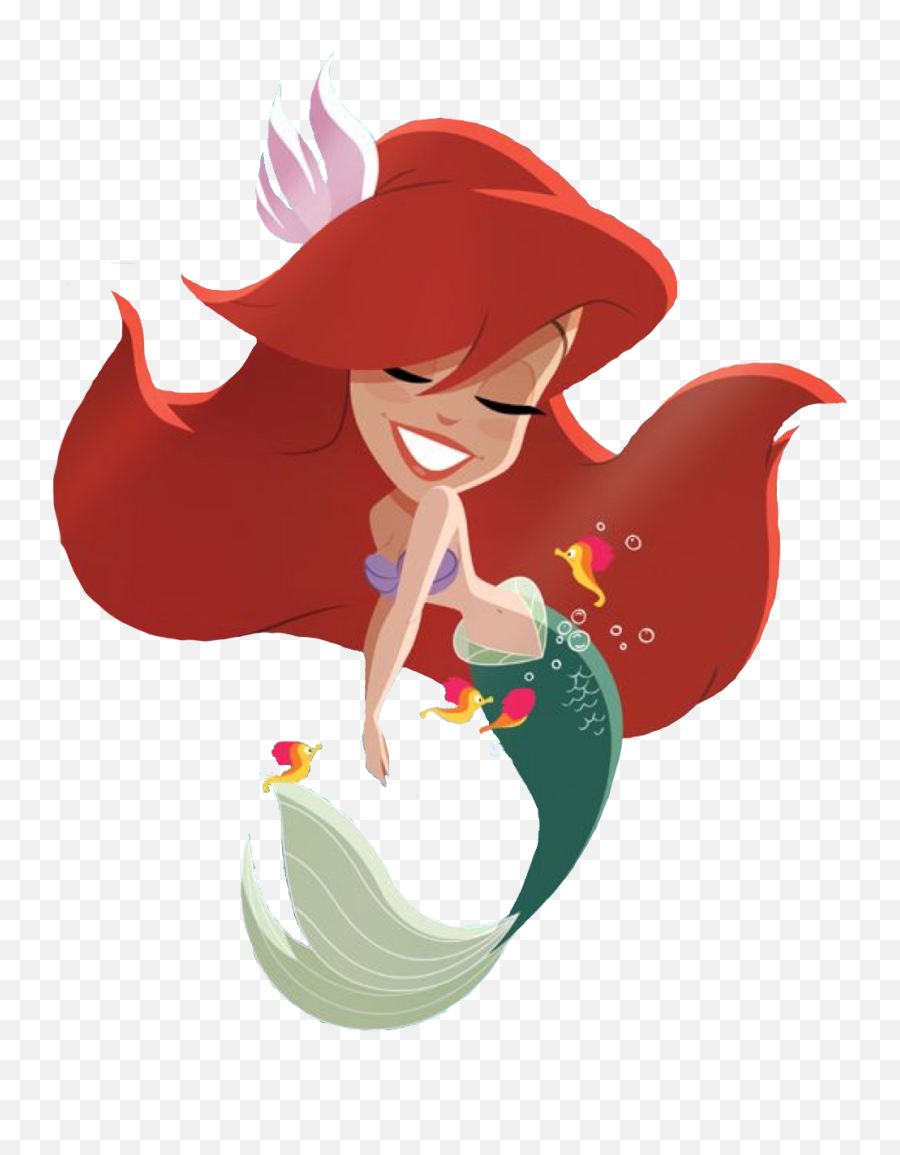 Mermaid Cute Ariel Disney Seahorse - Mermaid Cute Ariel Cartoon Png,Mermaid Transparent