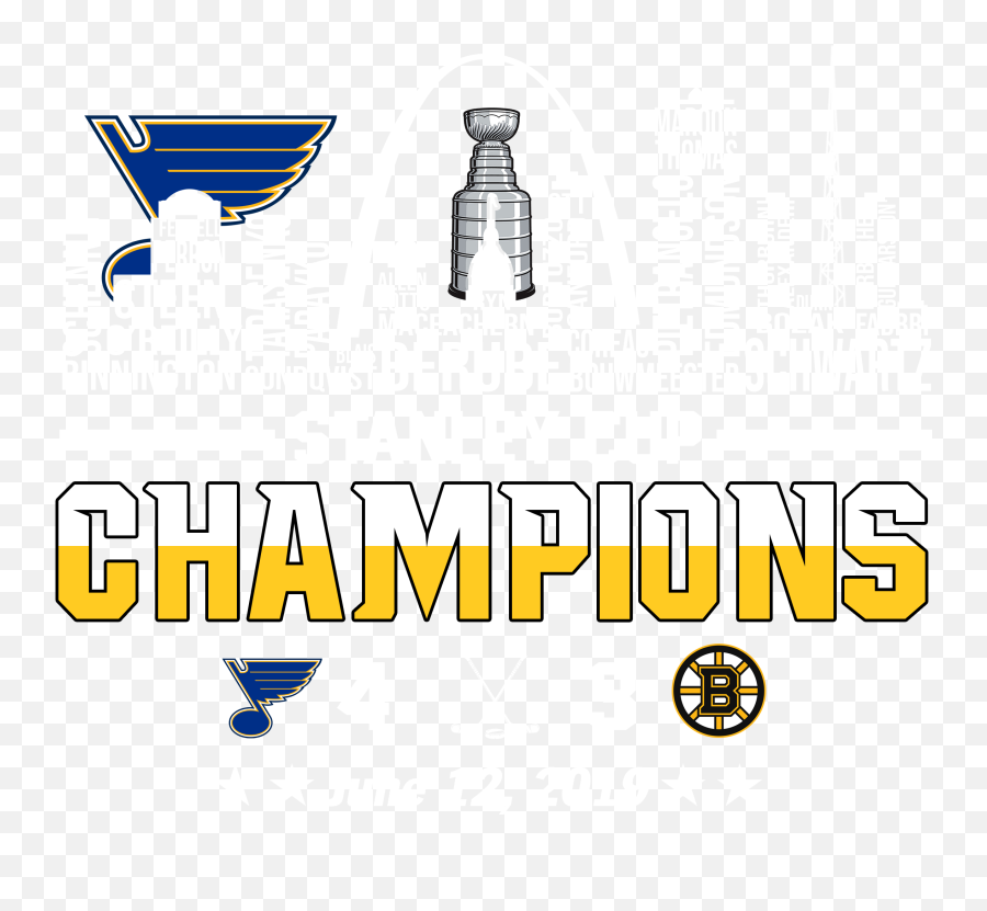 Cool St Louis Blues 2019 Stanley Cup Champions Team Name Shirt - Graphic Design Png,St Louis Blues Logo Png
