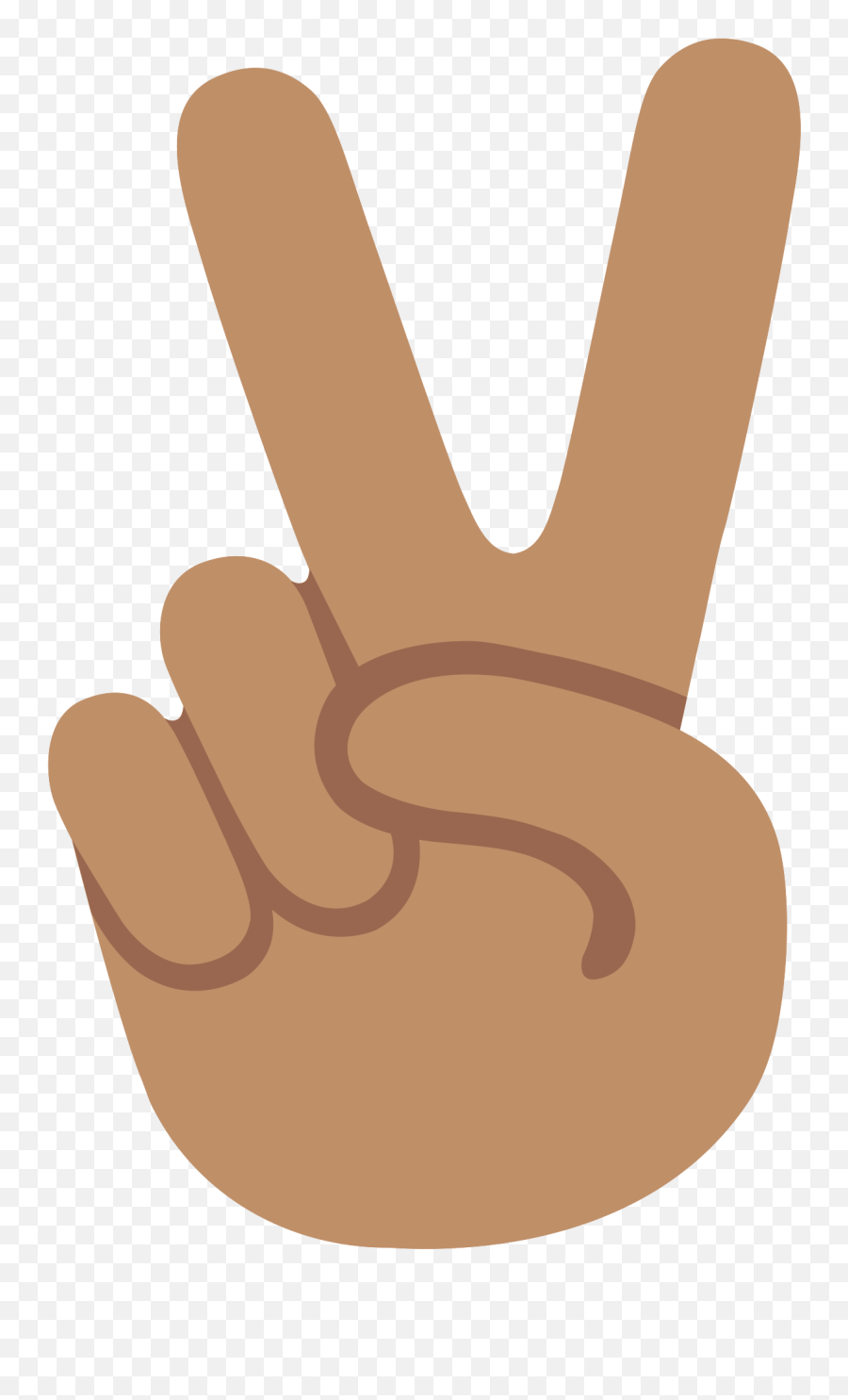 Emoji U270c 1f3fd - Hand Peace Sign Png Transparent,Okay Hand Emoji Png