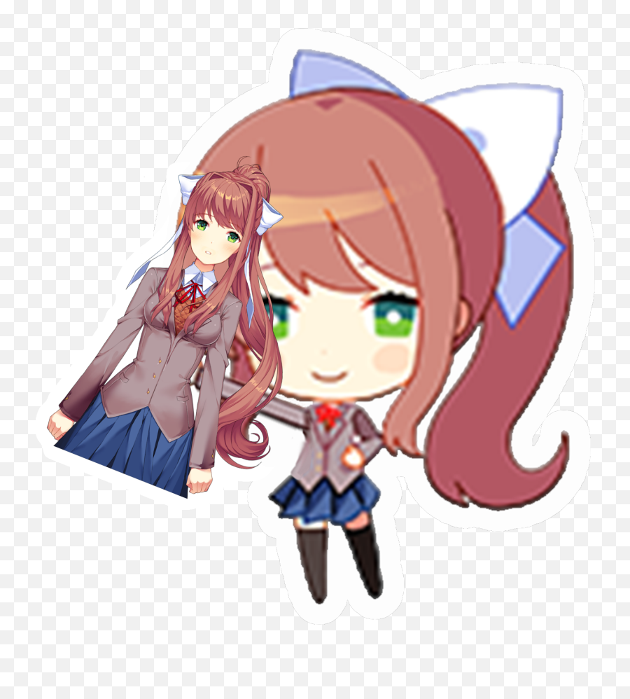 Download Chibi Monika Presents Regular - Monika Doki Doki Chibi Png,Monika Png