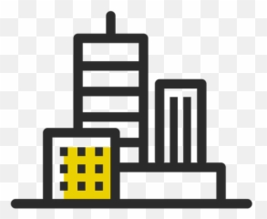 Office Buildings Colored Stroke Icon - Vector Png