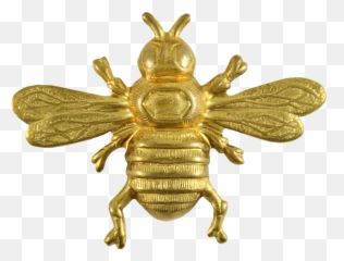 Bee Object Clip Art - Gold Bee Png Transparent Cartoon Gold Bee On Transparent Background,Bee Png