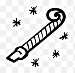 New Year Paper Party Trumpet Icon - Years Hand Drawn Sticker png