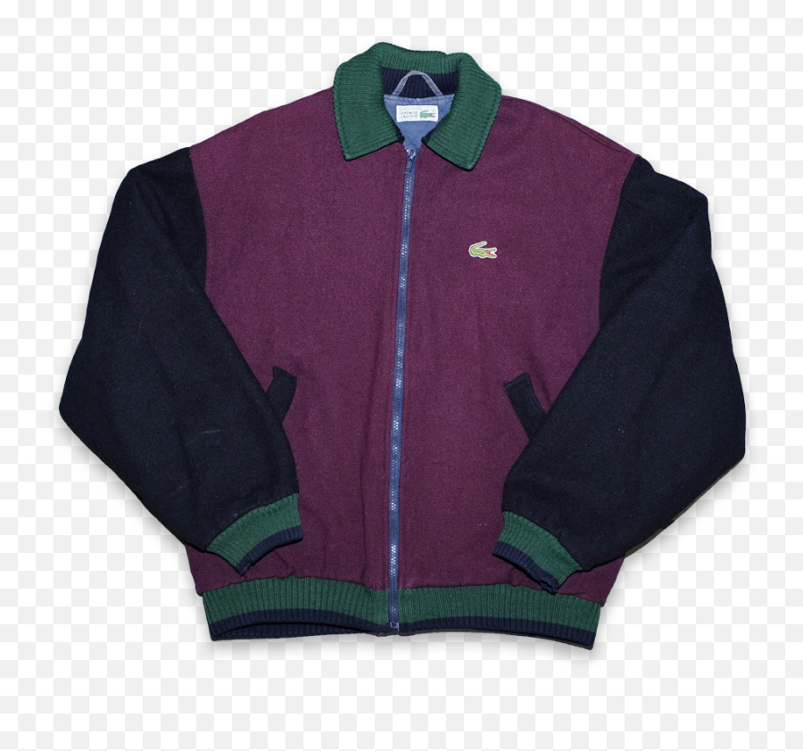 Vintage Lacoste Wool Bomber Jacket Medium - Cardigan Png,Lacoste Logo Png