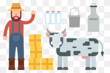 Dairy Cattle Milk - Farmer With Cow Clipart Png Download Vetor De Avatar Agronomia,Cow Clipart Png
