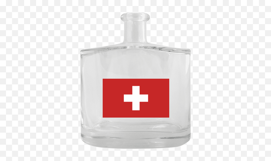 Clear Glass Hip Flask 500 Ml With Printing Switzerland - Glass Png,Transparent Glass