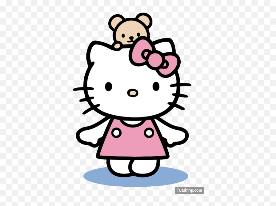 Hello Kitty With Teddy Bear Clip Art Free Download - Hello Kitty With Bear Png,Kitty Png
