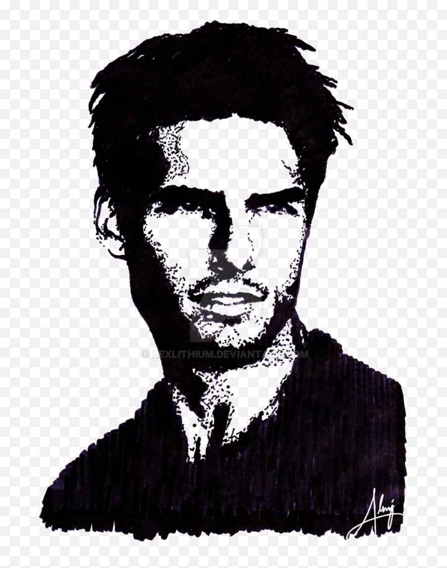 Tom Cruise Art Black And White - Tom Cruise Black And White Art Png,Tom Cruise Png
