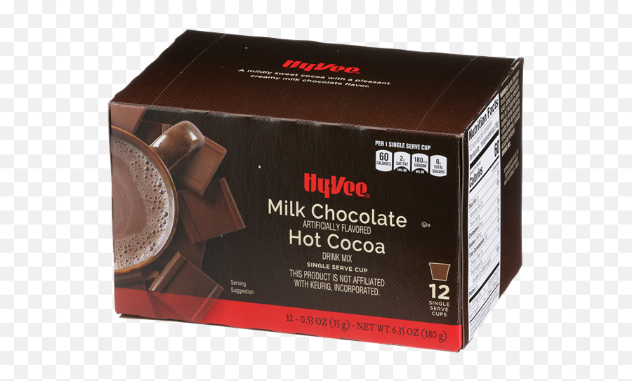 Hy - Vee Milk Chocolate Flavor Hot Cocoa Single Serve Cups 12 Types Of Chocolate Png,Hot Chocolate Transparent
