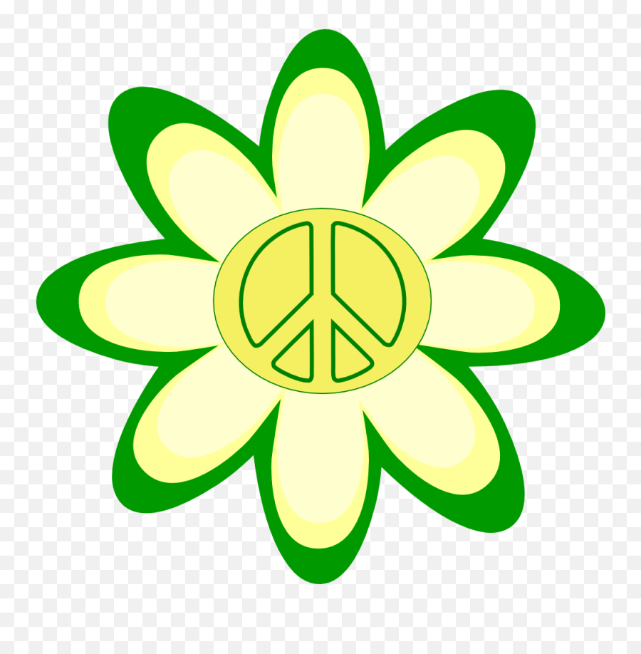 Peace - Yellow Green Flower Clipart Png,Green And Yellow Flower Logo