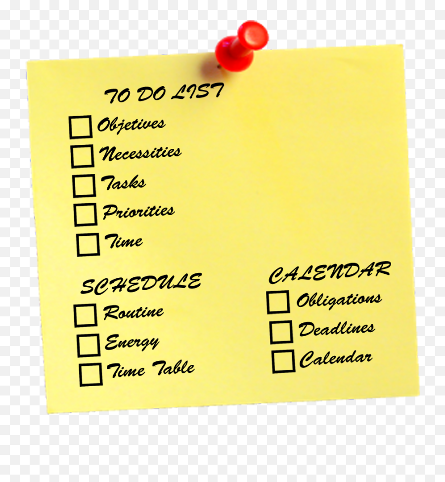 Agenda Or How To Organize Your Time - Post It Note Png,Agenda Png