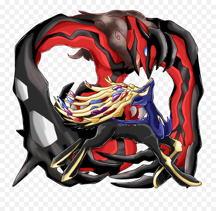 Download Hd Xerneas Versus Yveltal - Yveltal And Xerneas Size Comparison Png,Xerneas Png