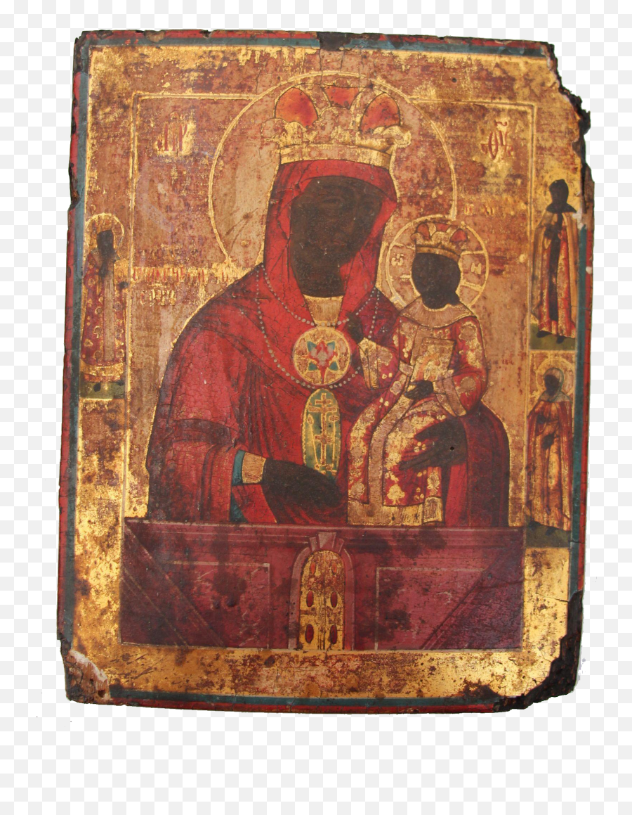 Antique Russian Icon Depicting Mother - Prophet Png,Mary Icon