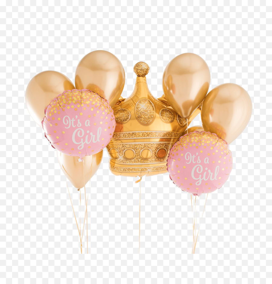 Golden Crown Png - Itu0027s A Girl Gold Dots U0026 Crown Foil A Girl Balloon,It's A Girl Png