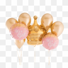 Golden Crown Png - Itu0027s A Girl Gold Dots U0026 Crown Foil A Girl Balloon,It's A Girl Png