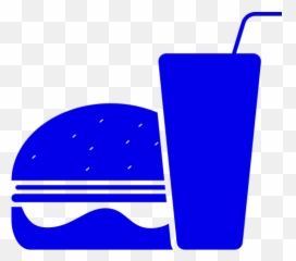 Blue Hamburger Food Icon Png Symbol - Food And Drink Icon Png Transparent